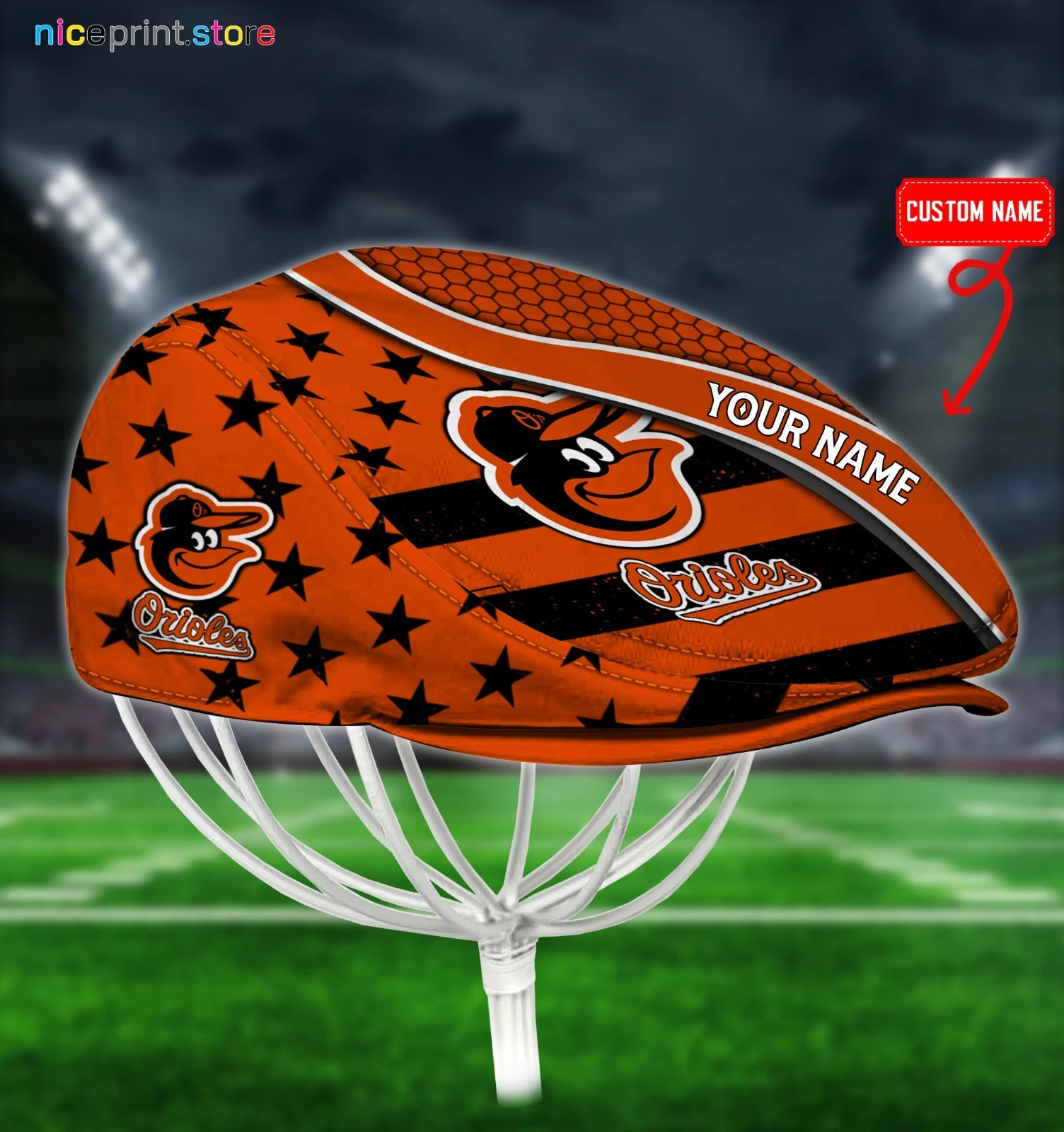 Baltimore Baseball Team Orioles Jeff Cap Driving Cap Flat Cap Golf Cap