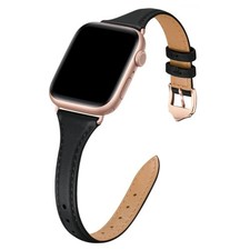 Leather Strap Compatible with Apple Watch Series 10 11 41mm 40mm Slim Thin Repla