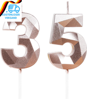 Yiran Geburtstagskerzen Zahlen 35, RoséGold Geburtstagskerzen, 3D Kerzen Geburts