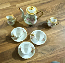 Made in Japan Floral Porcelain Tea Set 3 Cup Tea Set Pre WWII