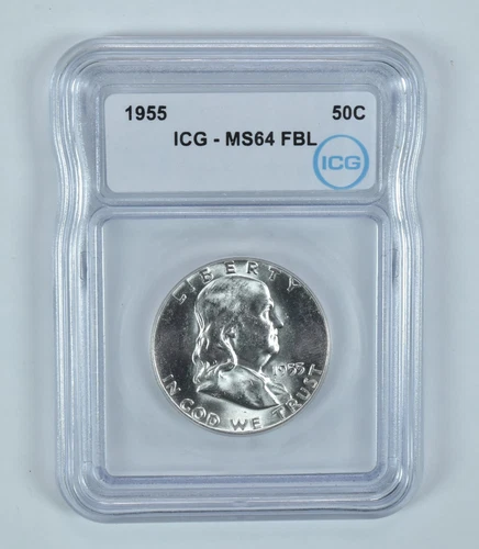 1955 Franklin Half Dollar MS64 FBL ICG