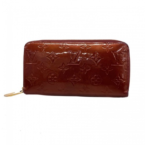 Louis Vuitton Vernis Zippy Wallet Rouge Fauviste Monogram Women Auth