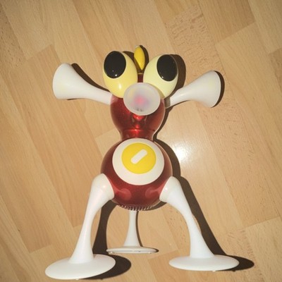Vintage 2005 Zizzle IZ Red Tripod 11  Interactive Robot Music Toy Speaker