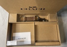 COACH LEATHER BROWN Restored Trigger Snap Key Fob KEYRING KEYCHAIN