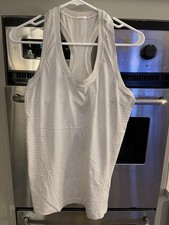 Athleta Momentum Striped Tank-Ivory/Navy-Size M-NWOT
