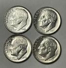 Lot Of 4 Silver Roosevelt Dimes 1946 1947-S 1955-S 1955-S UNC