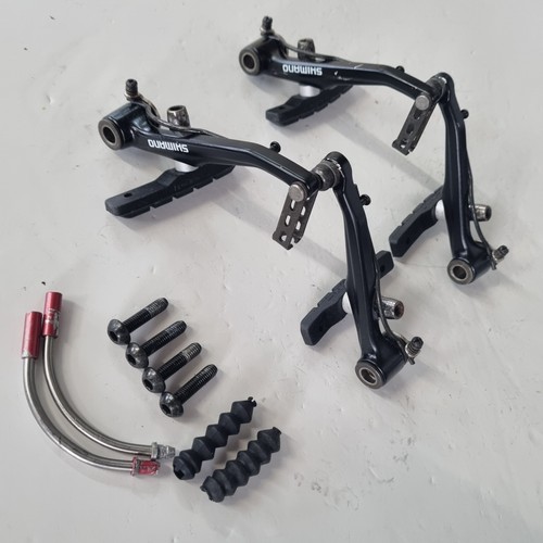Shimano BR-M420 V-Brakes Bremssattel Set vorne und hinten Arme Retro Fahrrad schwarz