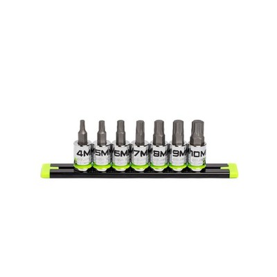 GRIPEDGE HEX Bit Socket Set | 7-PC - 3/8 Drive Short Metric RPT Hex Driver Se