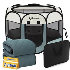 Dog Playpen with 2 Washable Pee Pad, Puppy Pet Cat Playpen Small AnimalsTent ...