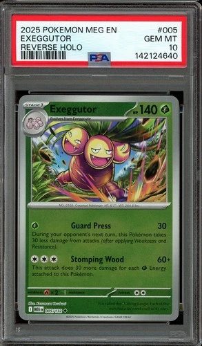 Pokemon TCG Mega Evolution Base Set #005 Exeggutor Reverse Holo PSA 10 Low Pop