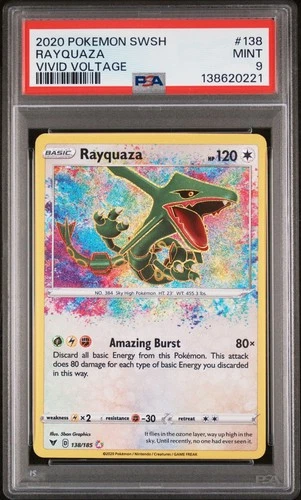 2020 POKEMON SWORD & SHIELD VIVID VOLTAGE #138 RAYQUAZA PSA 9