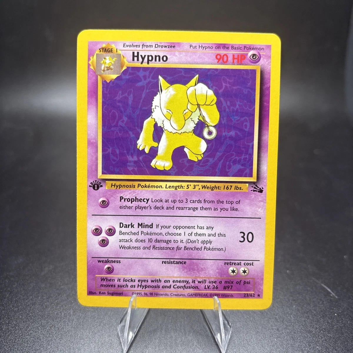 first edition hypno pokemon card Pokémon TCG Fossil 1st 23/62 Regular Rare Card NM -c Perfect for collectors and enthusiasts. 1st Edition Portuguese ￼Hypno 23/62