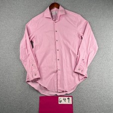Calvin Klein Slim Fit Stretch Shirt Medium Pink Stretch Button Up Long Sleeve