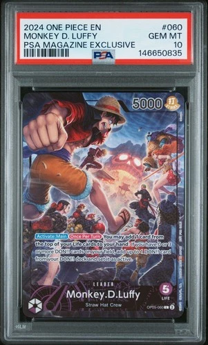 2024 One Piece Promo Psa Magazine Exclusive Monkey D. Luffy #OP05060 PSA 10