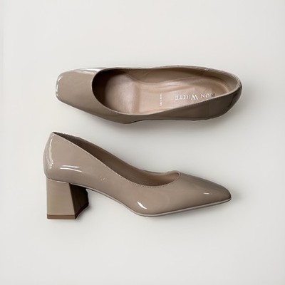 Ron White Lizbeth Square Toe Block Heel Nude Women Pump EU 39 Italy NEW $575