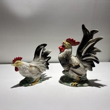 Figuras de pollo pintadas a mano de gallo/gallina Royal Japón de colección
