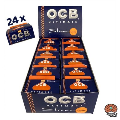 Box 24 x OCB Ultimate Slim Rolls 4 m Papers Blättchen Zigarettenpapier langes