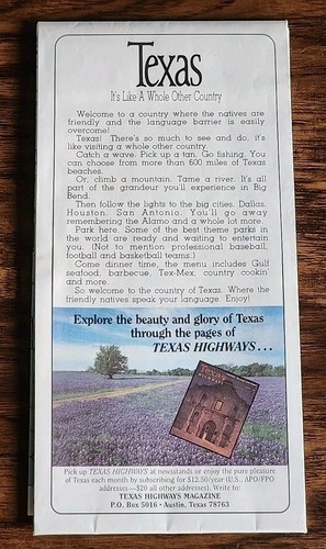 Vintage Texas Official Highway Travel Map 1992 Ann Richards Governor - Bild 2 von 3