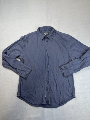rag & bone Shirt Mens Large Blue Button Up Preppy Designer 100% Cotton Business
