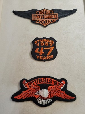 Lot of 3 Sturgis Motorcycle Rally Patches   Vintage 1987 & 47 Years Eagle Design