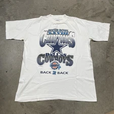 Cowboys Shirt XL 90s 00s Y2k Dallas Super Bowl Champions Back 2 Back Tee