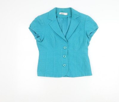 Blaues Kurzarmhemd mit Knopfleiste Damen von M&Co