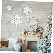 3 Pieces Christmas Snowflake Wooden Sign Decoration for Wall Novel Style