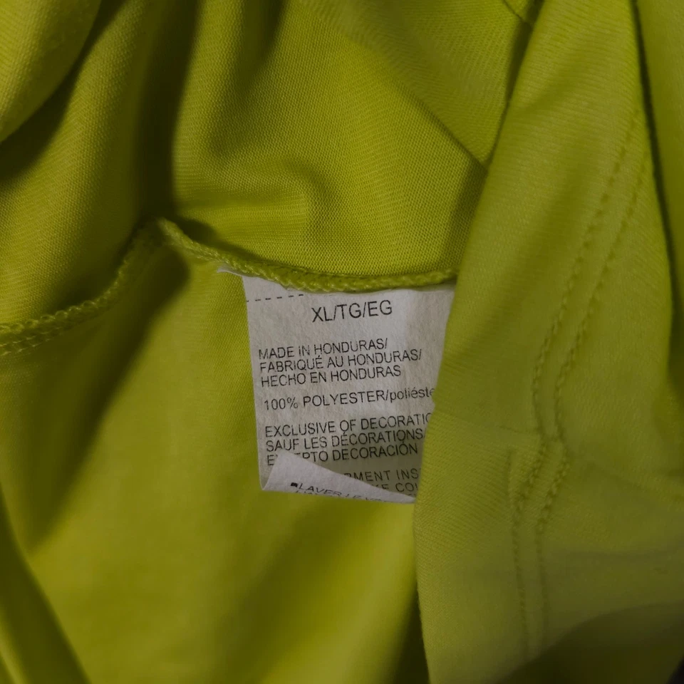 安德玛衬衫女式 XL 霓虹黄色绿色 UA Tech 图形运动服休闲 — 第 4/4 张图片