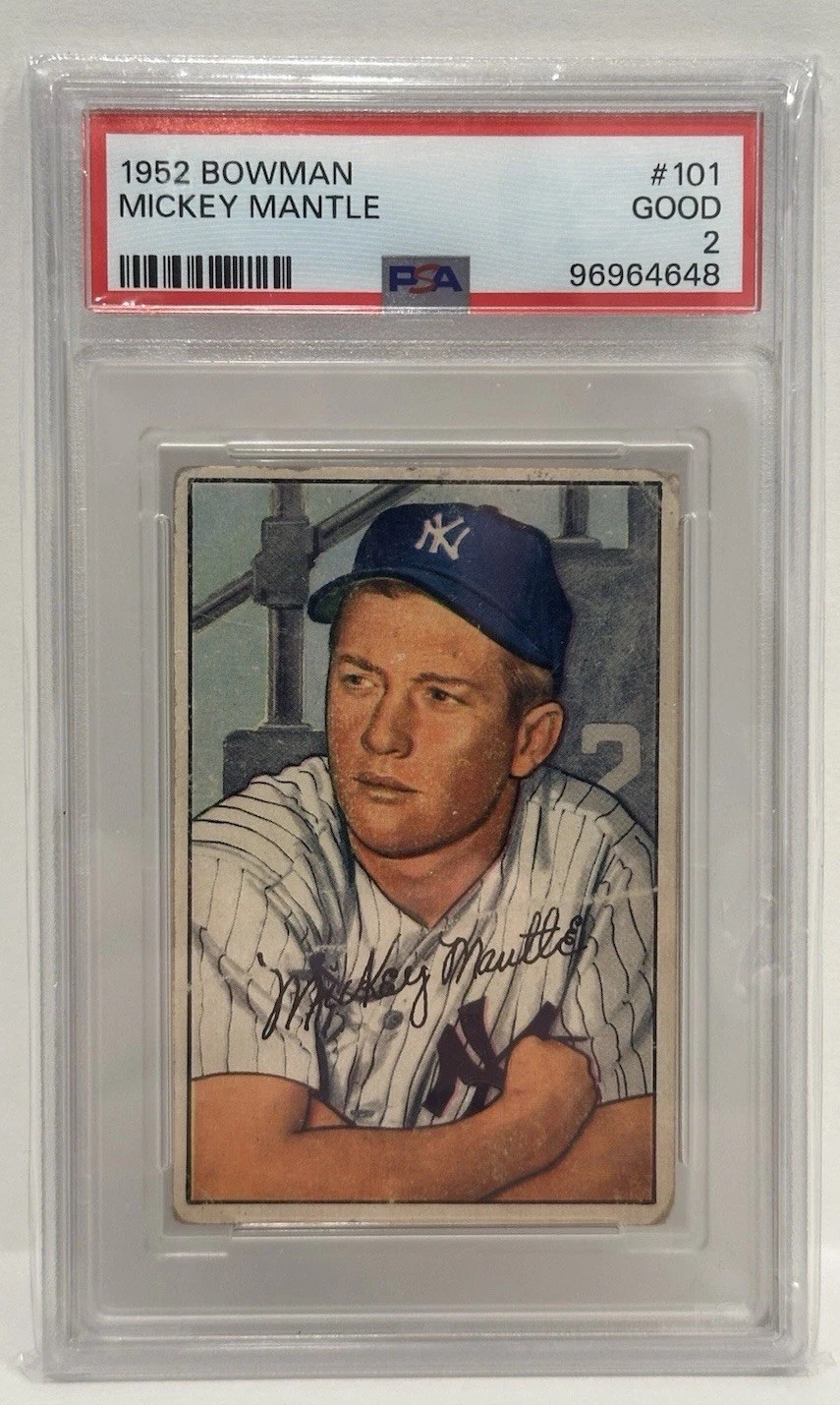 1952 Bowman Mickey Mantle PSA 2 #101 Yankees HOF Vintage
