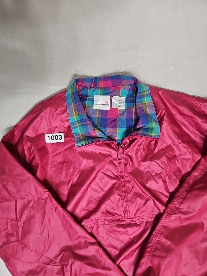 VTG Lizgolf (Liz Claiborne) 100percent Polyester Pink/Multi Colored Collar Pullover EU image 6