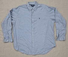 Vintage Ralph Lauren Shirt Men's 2XL Blue Check Button Down Blue Pony