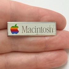Apple Macintosh Logo Lapel Pin Enamel Personal Computer Advertising Mac Vintage