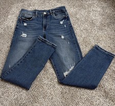 ZARA KIDS GIRLS BLUE DENIM JEANS WAIST 26 SIZE 13 14 YEARS RIPPED DNM Edition