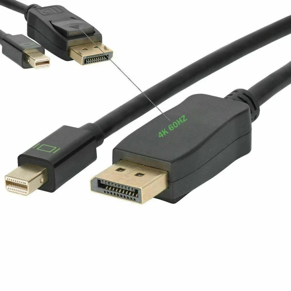 LOT Mini DisplayPort to DisplayPort Cable Mini DP to DP Adapter HD Video 2K 15FT - Image 3 of 4