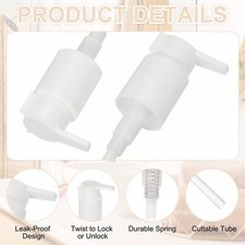 4 Pcs Plastic Soap Pumps Replacement Heads for Standard 24/410 Neck Size White 