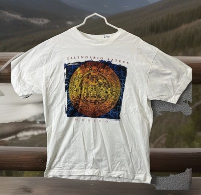   Vintage    calendario Azteca White T Shirt   Peer Wear  Tag Men s XL