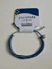 Puravida Live Free Braclet x Dutch Bros Coffee Dark/Light Blue Adjustable Strap