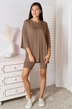 Trendsi Basic Bae Full Size Soft Rayon Three-Quarter Sleeve