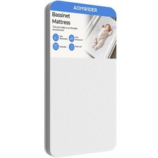 33x19 Rectangle Baby bassinet mattress: 2" Thick Dual Side Memory Foam Bassin...