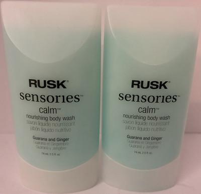RUSK Sensories Calm Guarana & Ginger Scent Body Wash Body 2.5 fl oz set of 2