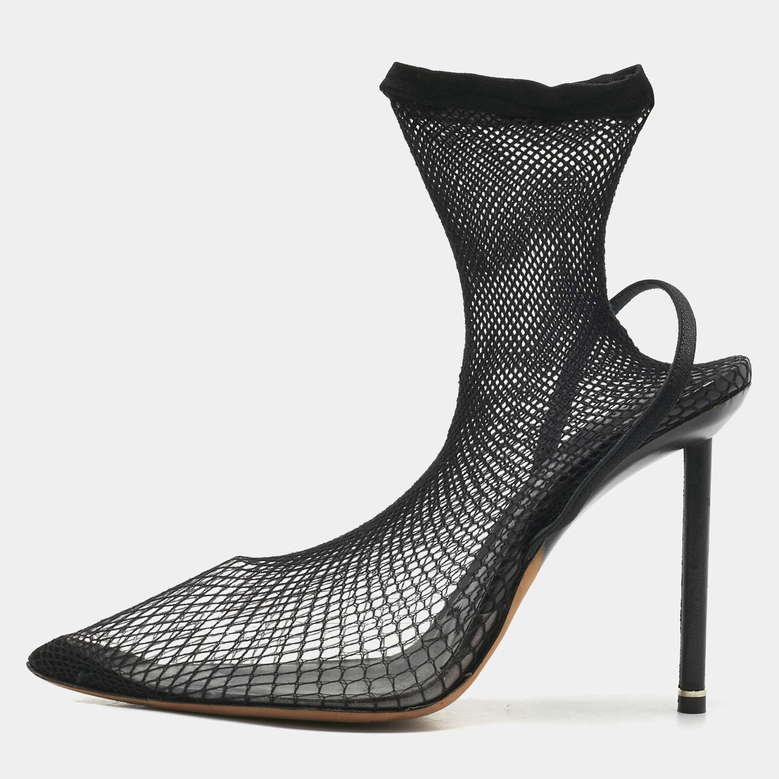 Alexander Wang Black Knit Fabric and PVC Caden Booties Size 39.5