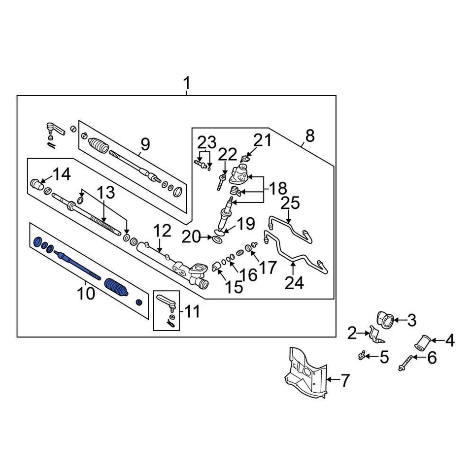 For Nissan Altima 2005-2006 Nissan D852015U26 Outer Steering Tie Rod End - Изображение 3 из 4