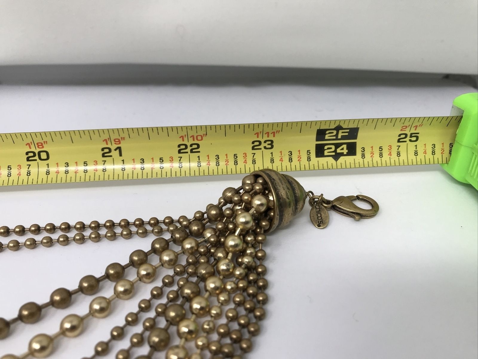 CHICO'S Necklace Multi Strand Layer Chains Gold T… - image 4