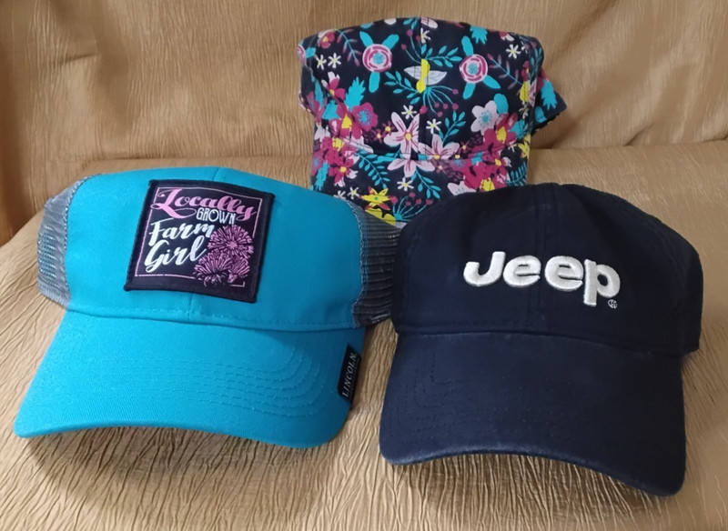 Lot of 3 Ladies Sports/Baseball Caps, OSFM, Adjustable Back Tabs, 2 New w/Tags