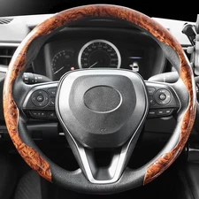 Universal Car Steering Wheel Cover Grain Wood Ultra-thin Breathable Non-slip US