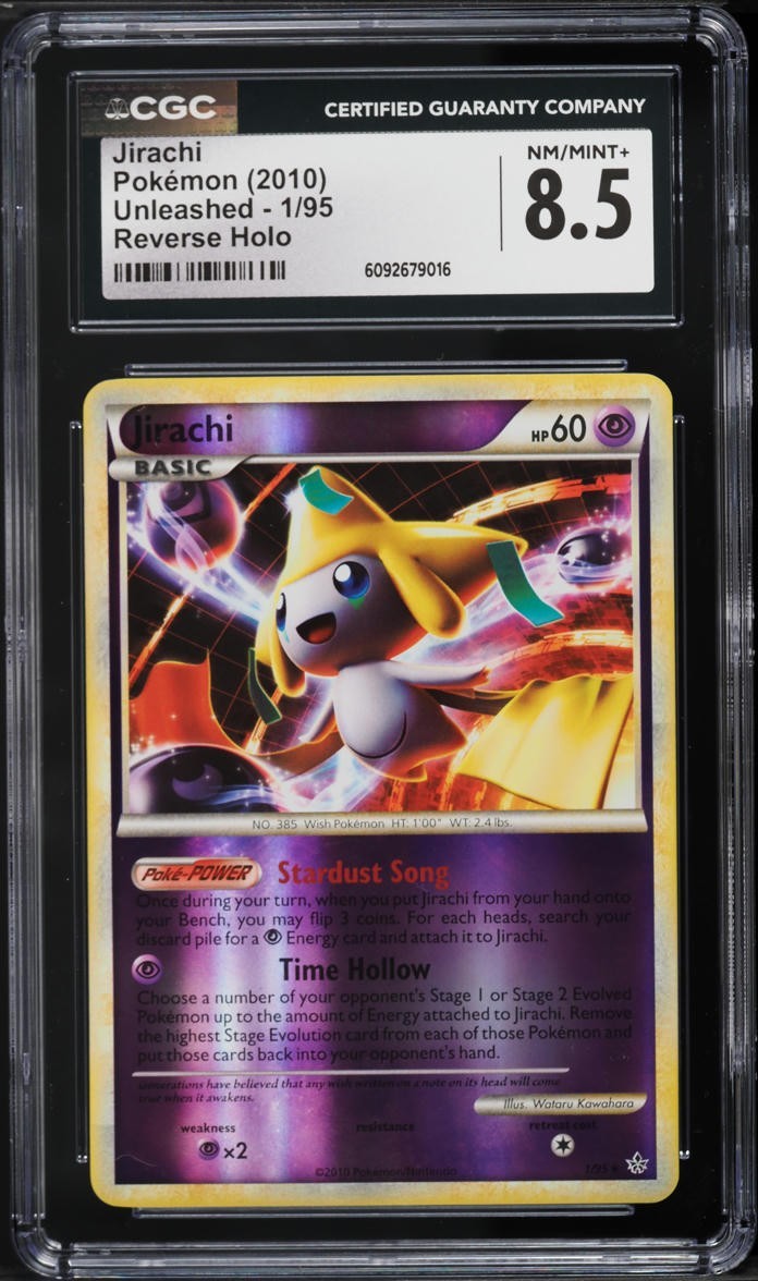 CGC 8.5 - 2010 HGSS Unleashed: Jirachi 1/95 Reverse Holo Rare