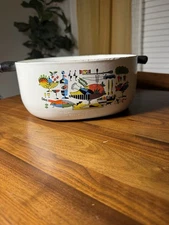 Vintage MCM Georges Briard Enamelware Dutch Oven Casserole Pot Mid Century Moder