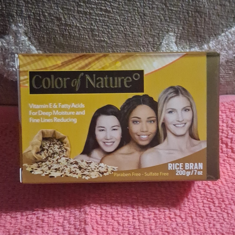 Color of Nature Rice Bran Soap Bar 7 oz Paraben-Free Sulfate-Free Face/Body