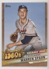2020 Topps Decades Best Series 2 Pitchers Gold 11/50 Warren Spahn #DB-16 HOF 0c6