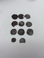 Job Lot Mixed Hammered Pennies, Fine Conditions, .925, Pre 1920, Metal Detecting